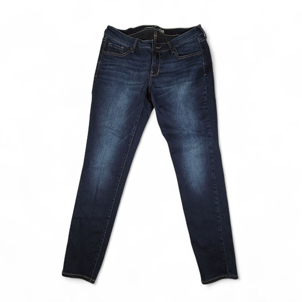 Old Navy Rockstar Low Rise Skinny Jeans Dark Blue Denim Women 12